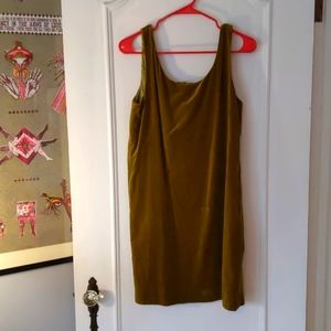 Vintage Dkny olive green velvet mini dress 90's size 12